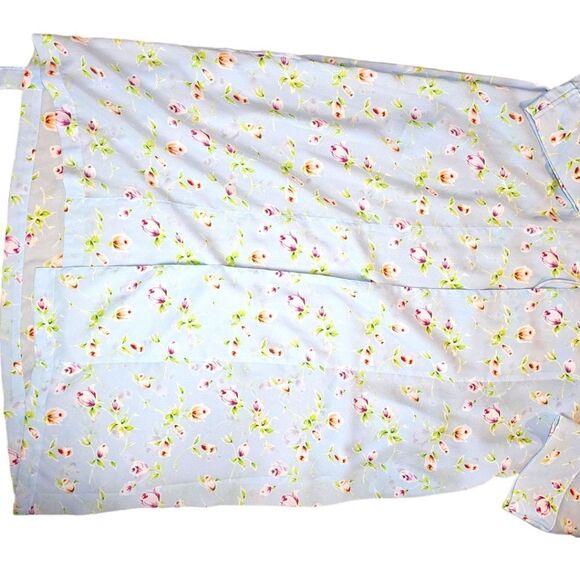 Victoria's Secret Full Length Blue Floral Robe Large - Picture 8 of 10